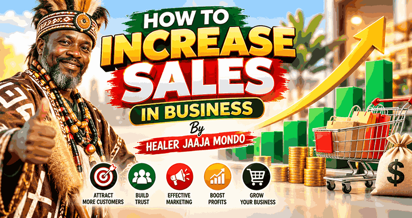 How to increase sales in business – traditional success and business luck solutions by Healer Jaaja Mondo