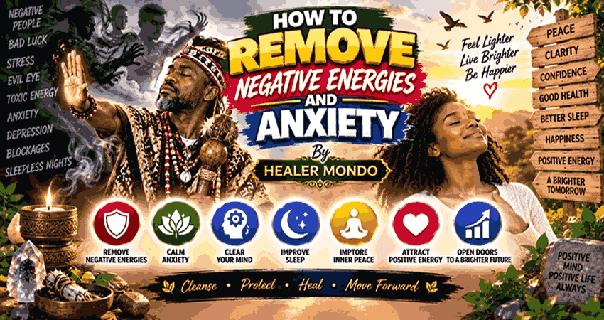 Remove negative energies and anxiety – spiritual cleansing for peace of mind by Healer Jaaja Mondo